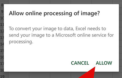 Converting Photo with Data to MS Excel and Google Sheets